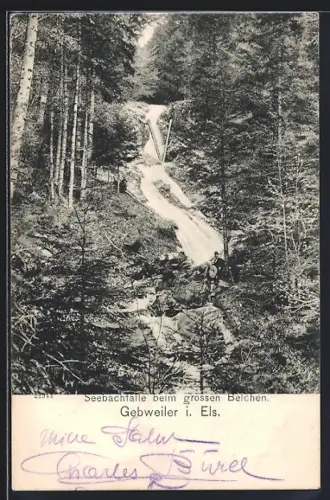 AK Gebweiler i. Els., Sebachfälle beim grossen Belchen, Wasserfall