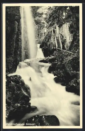 AK Menzenschwander Schlucht, Steig am Wasserfall, Wasserfall