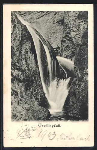 AK Trefflingfall, Totalansicht vom Wasserfall, Wasserfall