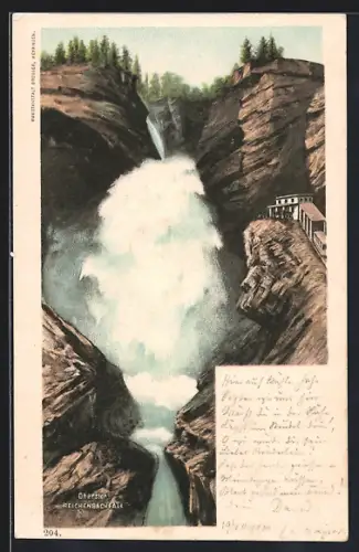AK Oberster Reichenbachfall, Wasserfall & Aussichtspunklt