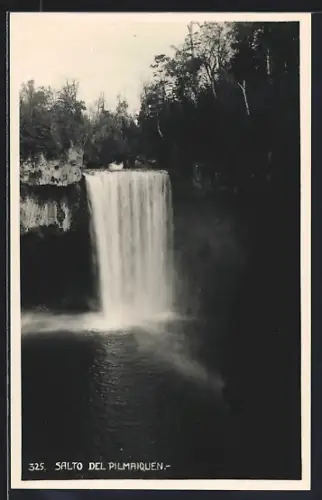 AK Salto del Pimaiquen, Blick auf Wasserfall, Wasserfall
