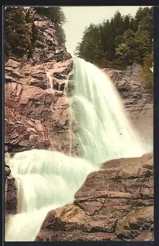 AK Oberer Fätschbachfall an der Klausenstrasse, Wasserfall