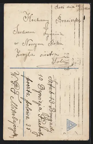 Foto-AK R & K / L Nr. 7211/2: Junge Frau mit Zahl 1 und Mistelzweigen