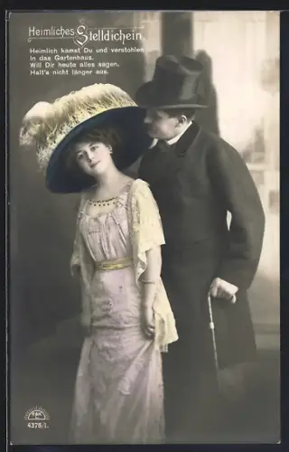 Foto-AK R & K / L Nr. 4376/1: Paar bei heimlichem Treffen