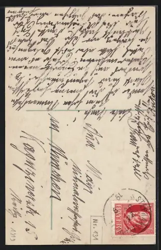 Foto-AK R & K / L Nr. 8704/3: Dame mit Blumenvase, Namenstag