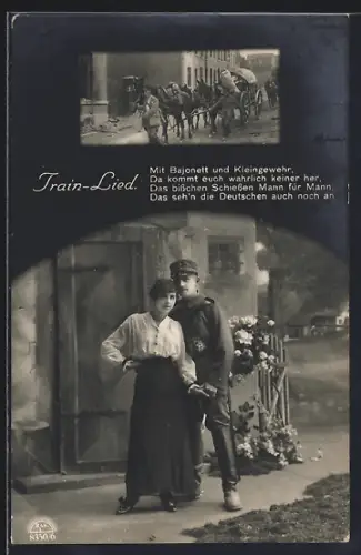 Foto-AK R & K / L Nr. 8350/6: Soldat und seine Frau beim Abschied