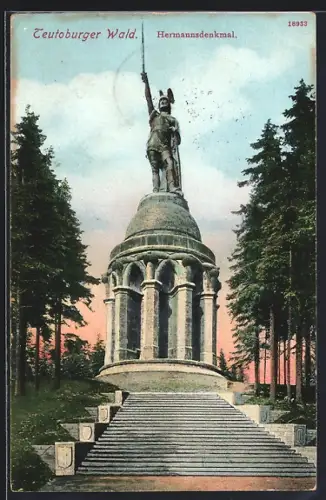 AK Detmold, Gesamtansicht vom Hermanns-Denkmal