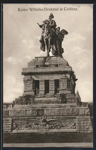 AK Koblenz am Rhein, Deutsches Eck, Kaiser Wilhelm-Denkmal