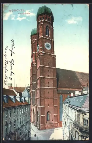 AK München, Frauenkirche im Profil
