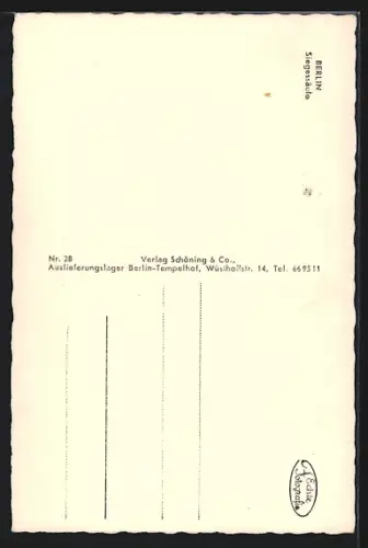 AK Berlin, Frontalansicht der Siegessäule