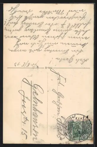 AK München, Frauenkirche über die Dächer hinweg