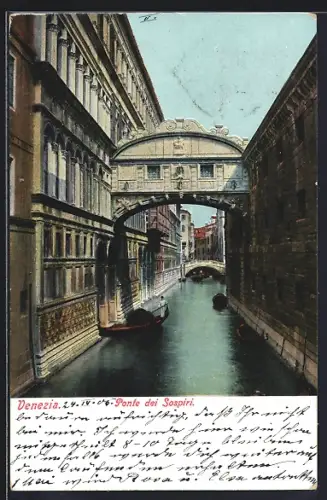 AK Venezia / Venedig, Ponte dei Sospiri, Ansicht der Seufzerbrücke