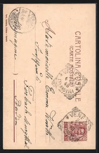 Lithographie Venezia / Venedig, Ponte dei Sospiri, Seufzerbrücke