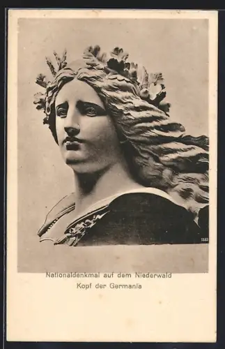 AK Niederwald, Nationaldenkmal, Kopf der Germania