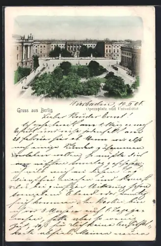 AK Berlin, Opernplatz und Universität