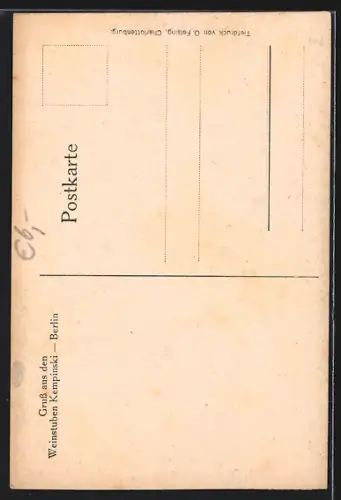 AK Berlin, Weinstuben Kempinski, Eingang zu den Hauptkeltereien