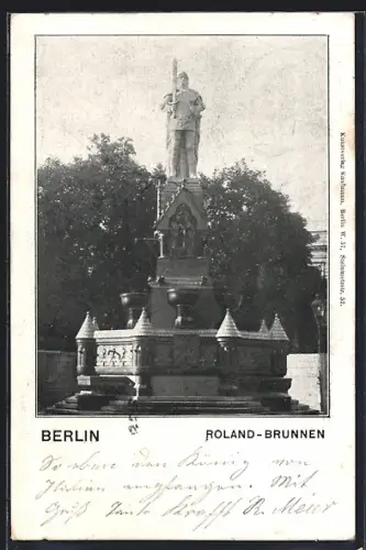 AK Berlin-Tiergarten, Vorderansicht vom Roland-Brunnen
