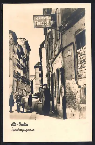 AK Berlin, Gaststätte Raabe-Diele in der Sperlingsgasse