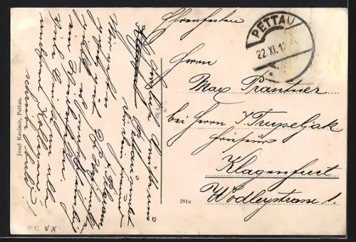 AK Pettau /Steiermark, Geschäft v. Adolf Schramke, Stadttheater, Hauptplatz