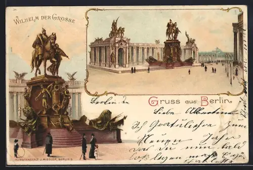 Lithographie Berlin, Geburtstag Kaiser Wilhelm I. 1897