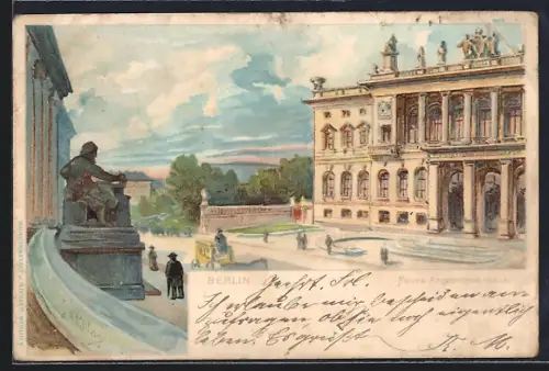 Lithographie Berlin, Neues Abgeordnetenhaus in der Prinz-Albrecht-Strasse