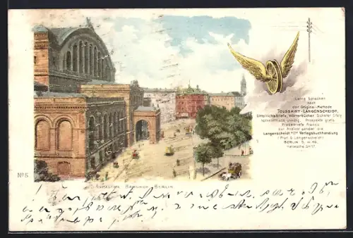 Lithographie Berlin-Kreuzberg, Am Anhalter Bahnhof, Bahnerabzeichen