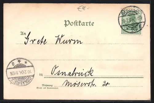 Lithographie Berlin, Palais Kaiser Wilhelm I., Fahrradfahrer, Pferdekutsche