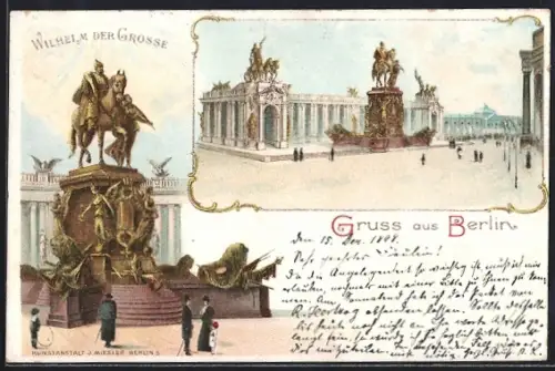 Lithographie Berlin, Geburtstag Kaiser Wilhelm I. 1897