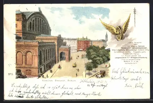 Lithographie Berlin-Kreuzberg, Am Anhalter Bahnhof, Bahnerabzeichen