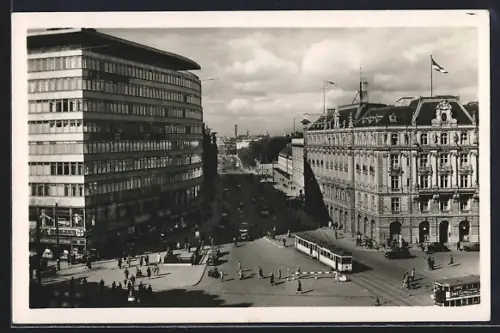 AK Berlin, Strassenbahn am Potsdamer Platz Ecke Hermann-Göring-Strasse