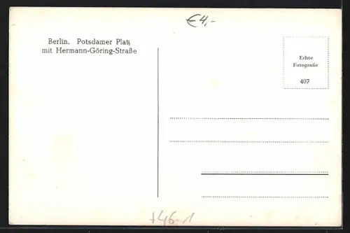 AK Berlin, Strassenbahn am Potsdamer Platz Ecke Hermann-Göring-Strasse