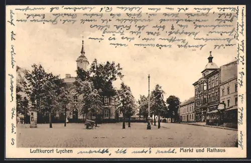 AK Lychen, Markt und Rathaus
