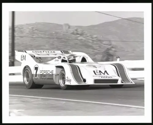 Fotografie Auto Porsche - Audi 917/30, Rennwagen Startnummer 7, stärkstes Rundrennen Fahrzeug der Welt, 25 x 20cm