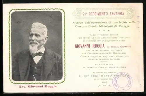 AK 21. Reggimento Fanteria, Cav. Giovanni Ruggia