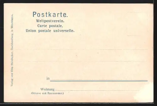 Künstler-AK Mörchingen, Altstadt und Neustadt mit Bauern