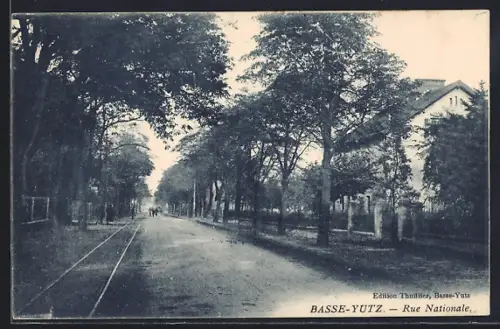 AK Basse-Yutz, Rue Nationale, Strassenpartie