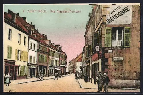 AK Saint Avold, Rue Président Poincaré, Strassenpartie