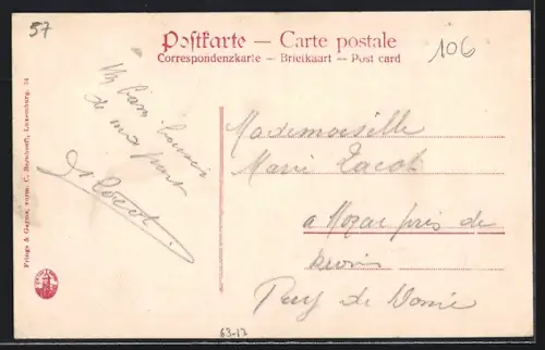 AK Ste. Marie-aux-Chenes, Französisches Denkmal