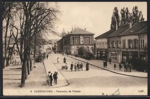 AK Sarrebourg, Faubourg de France, Strassenpartie