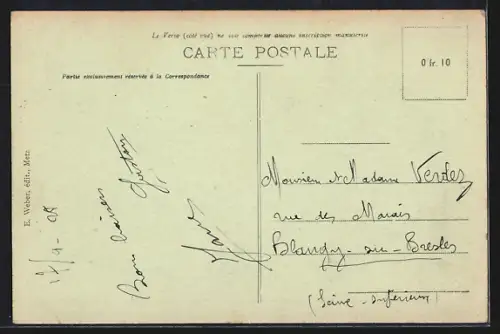 AK Metz, Rue Gambetta, Strassenpartie