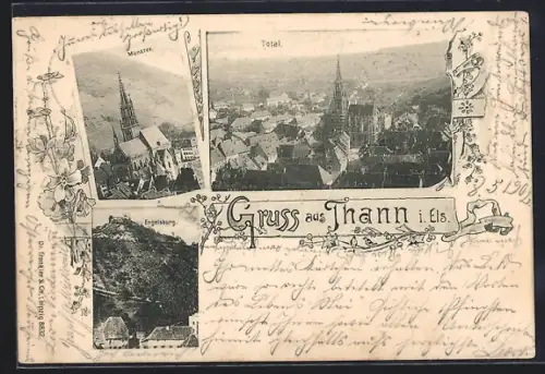 AK Thann i. Els, Totalansicht, Münster, Engelsburg
