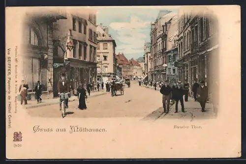 AK Mülhausen, Baseler Tor mit Strassenpartie
