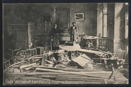 AK Sulz, Gasthaus Landspurg, Innenansicht