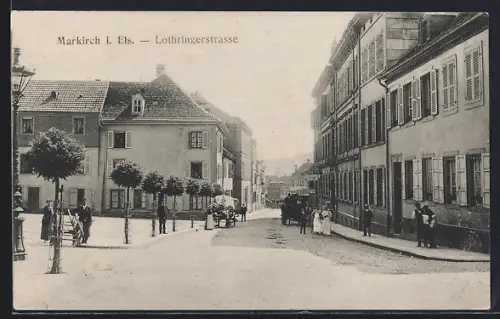 AK Markirch, Blick in die Lothringerstrasse