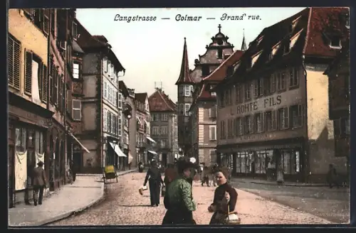 AK Colmar, Langstrasse, Grand rue