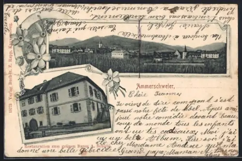 AK Ammerschweier, Restaurant zum grünen Baum, Ortspartie