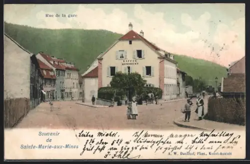 AK Sainte-Marie-aux-Mines, Rue de la gare, Strassenpartie