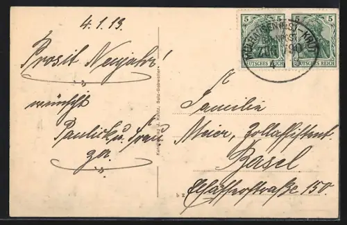 AK Felleringen /O.-Els., Strassenpartie mit Kirche