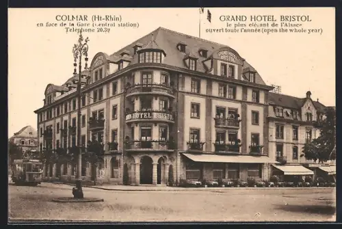 AK Colmar, Grand Hotel Bristol, en face de la Gare