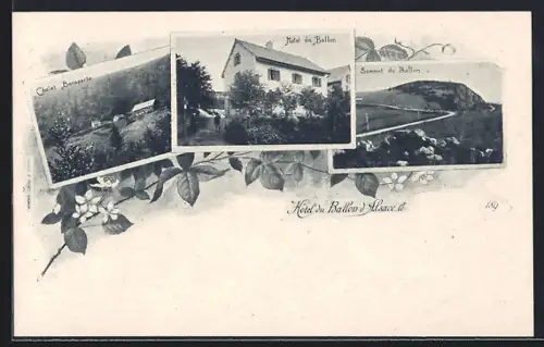 AK Ballon d`Alsace, Hotel du Ballon, Sommet du Ballon, Chalet Bonaparte